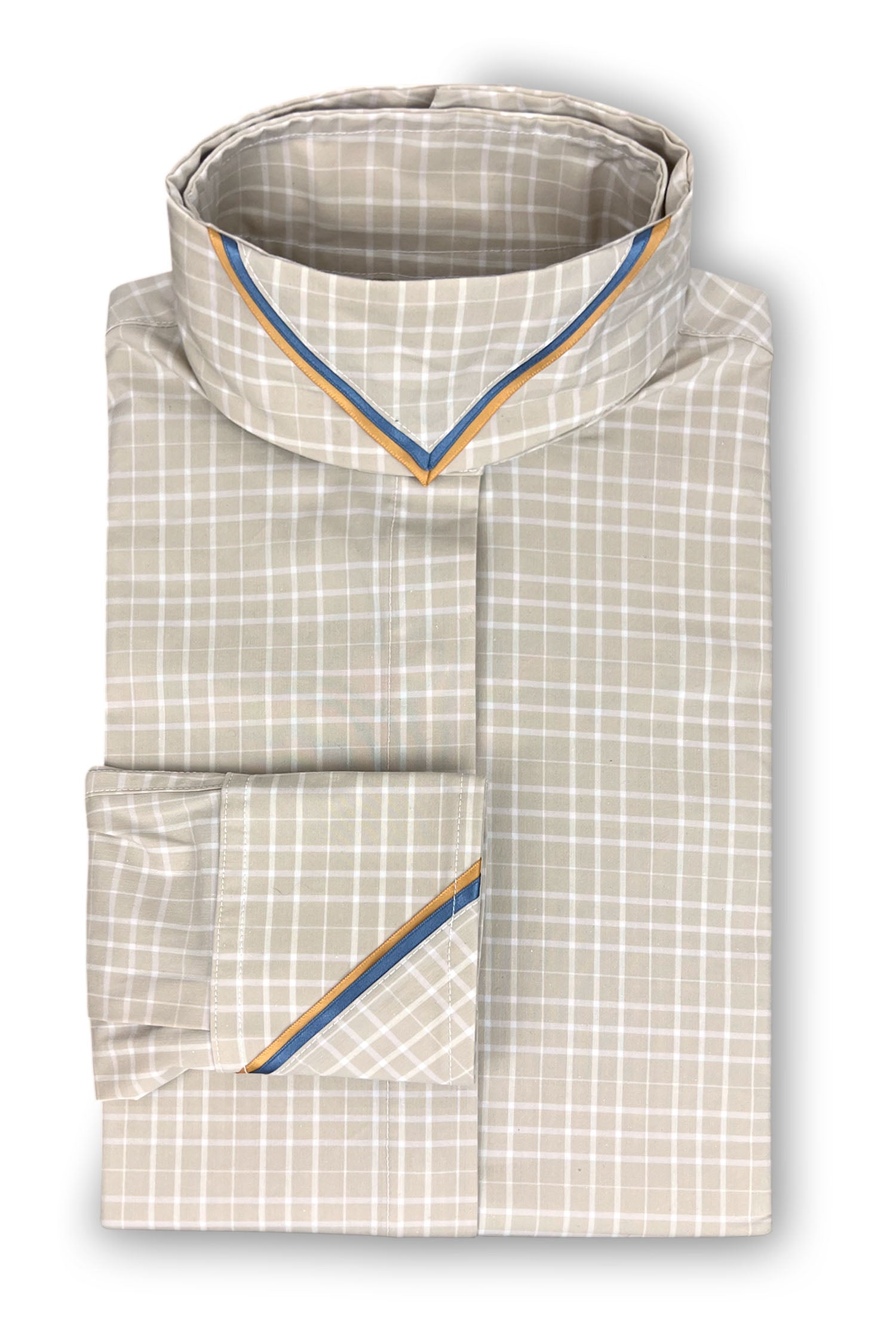 Tan Plaid - Caramel & Cornflower