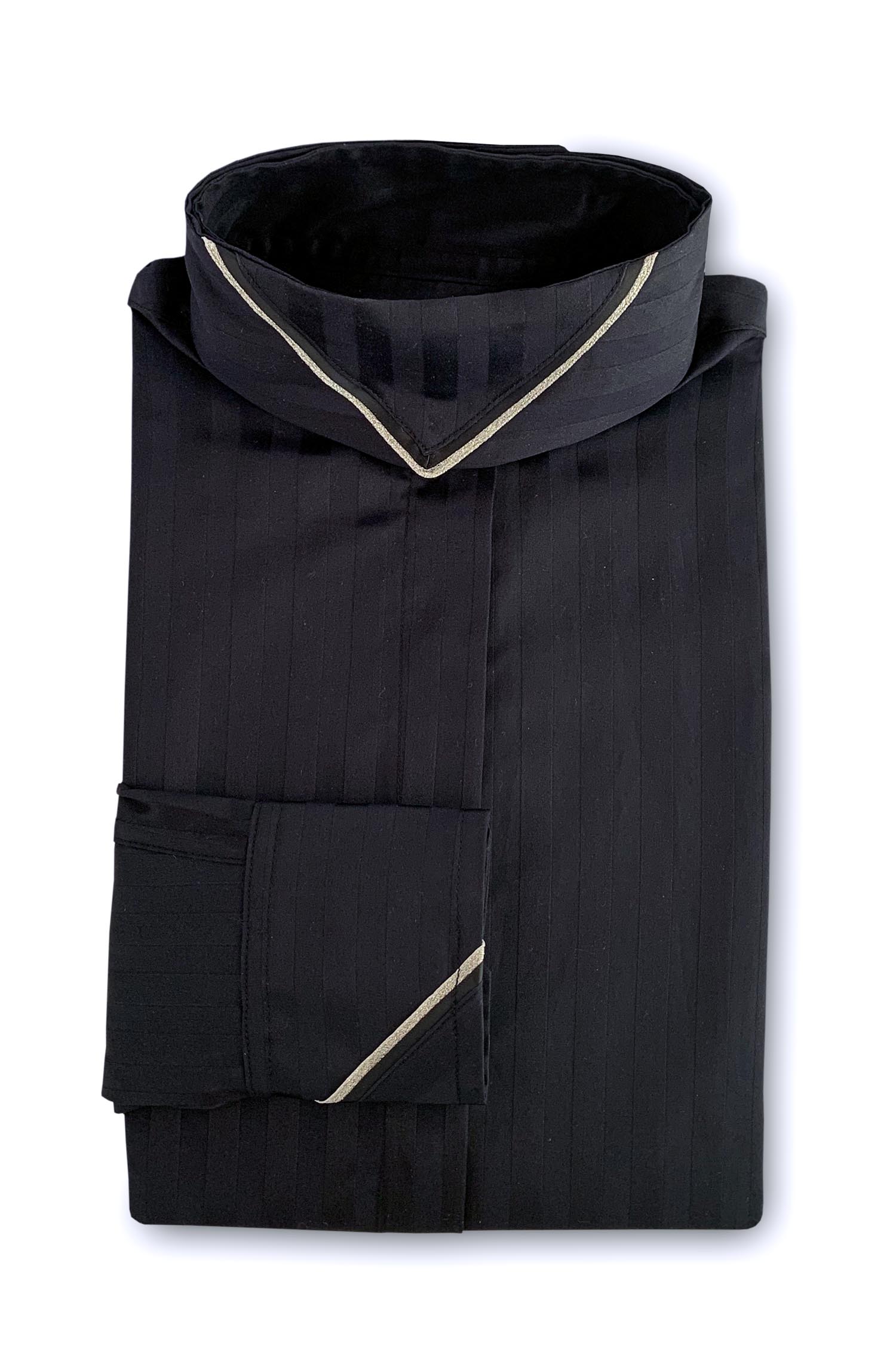 Onyx Thick Tonal Stripe - Metallic Pewter & Black