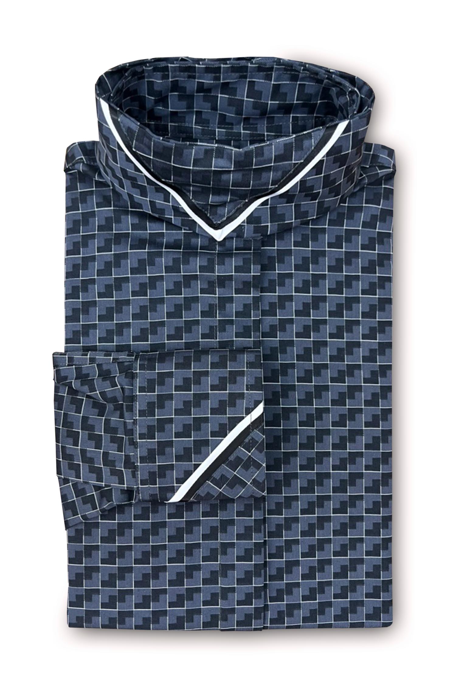 Slate Grey and Black Geometric - Black & White