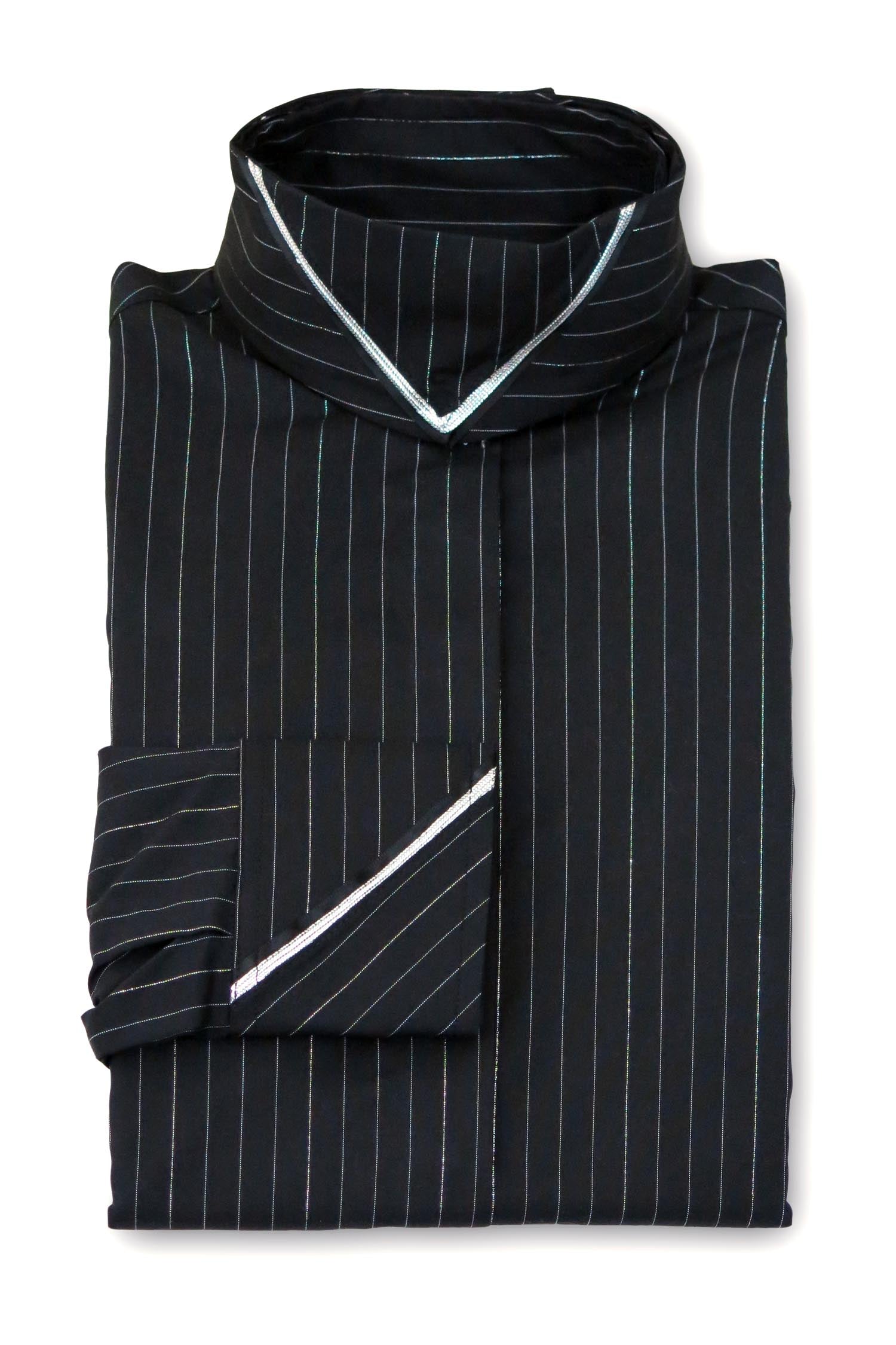 Black Silver Stripe - Metallic Silver