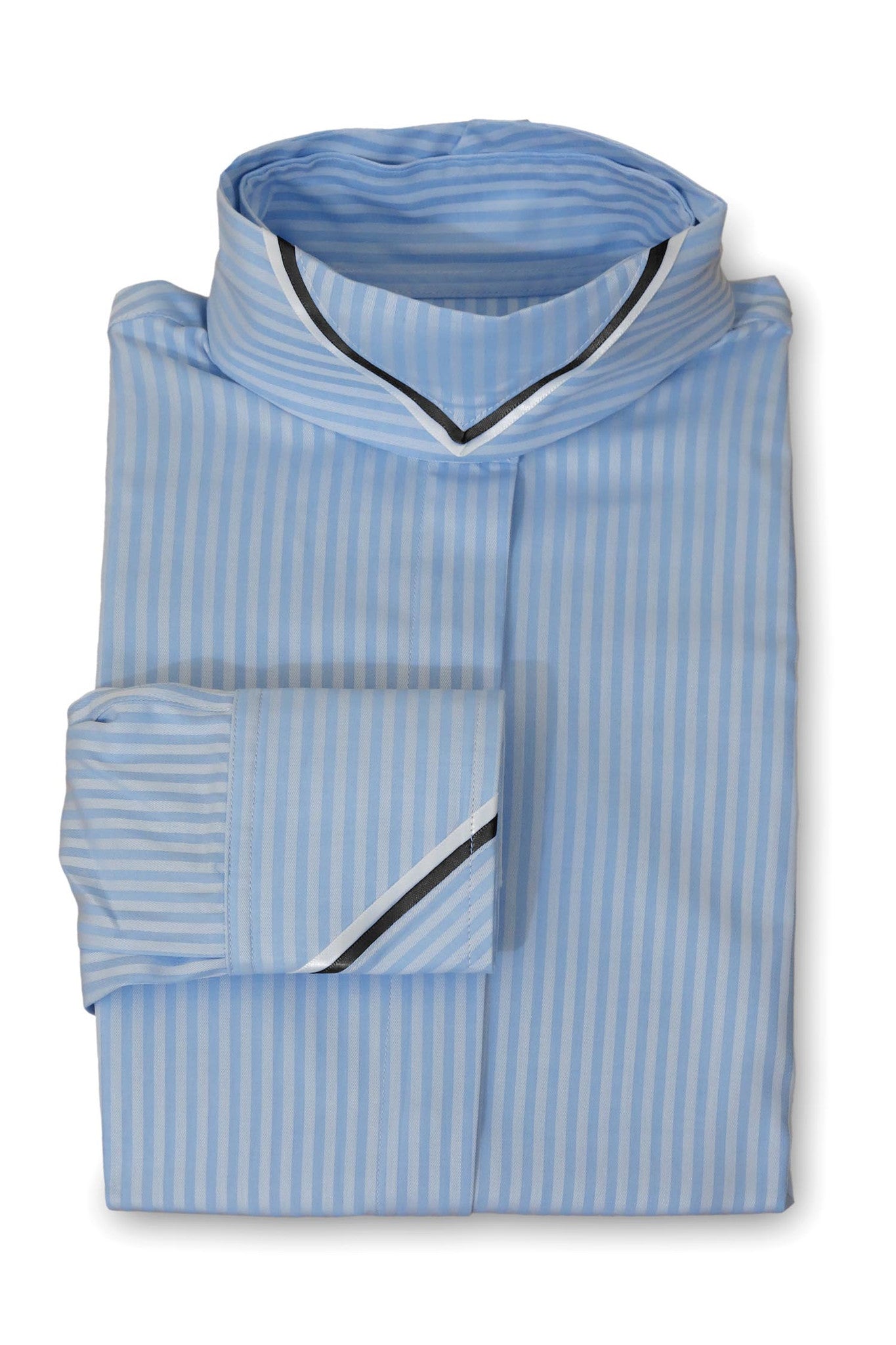 Ice Blue Tonal Stripe - Black & White