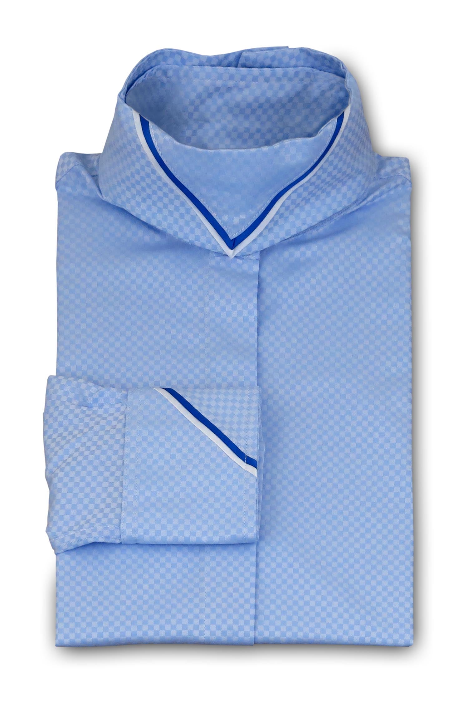 Ice Blue Tonal Micro Check - Cobalt
