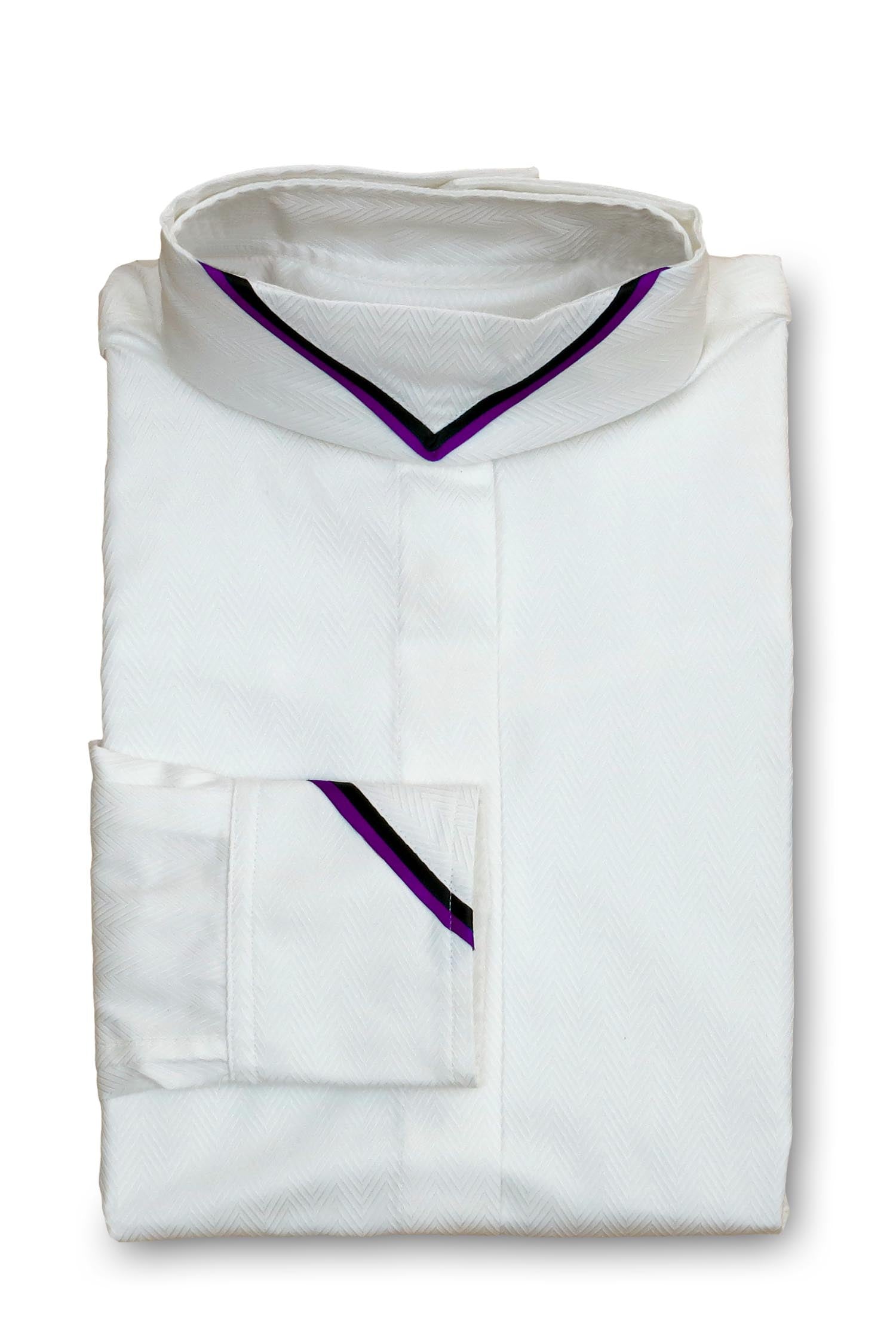 White Herringbone - Purple & Black