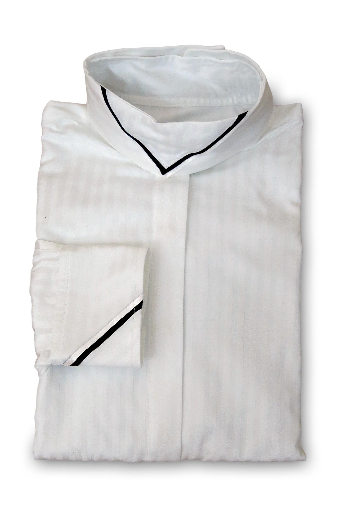 White Tonal Stripe - White & Black