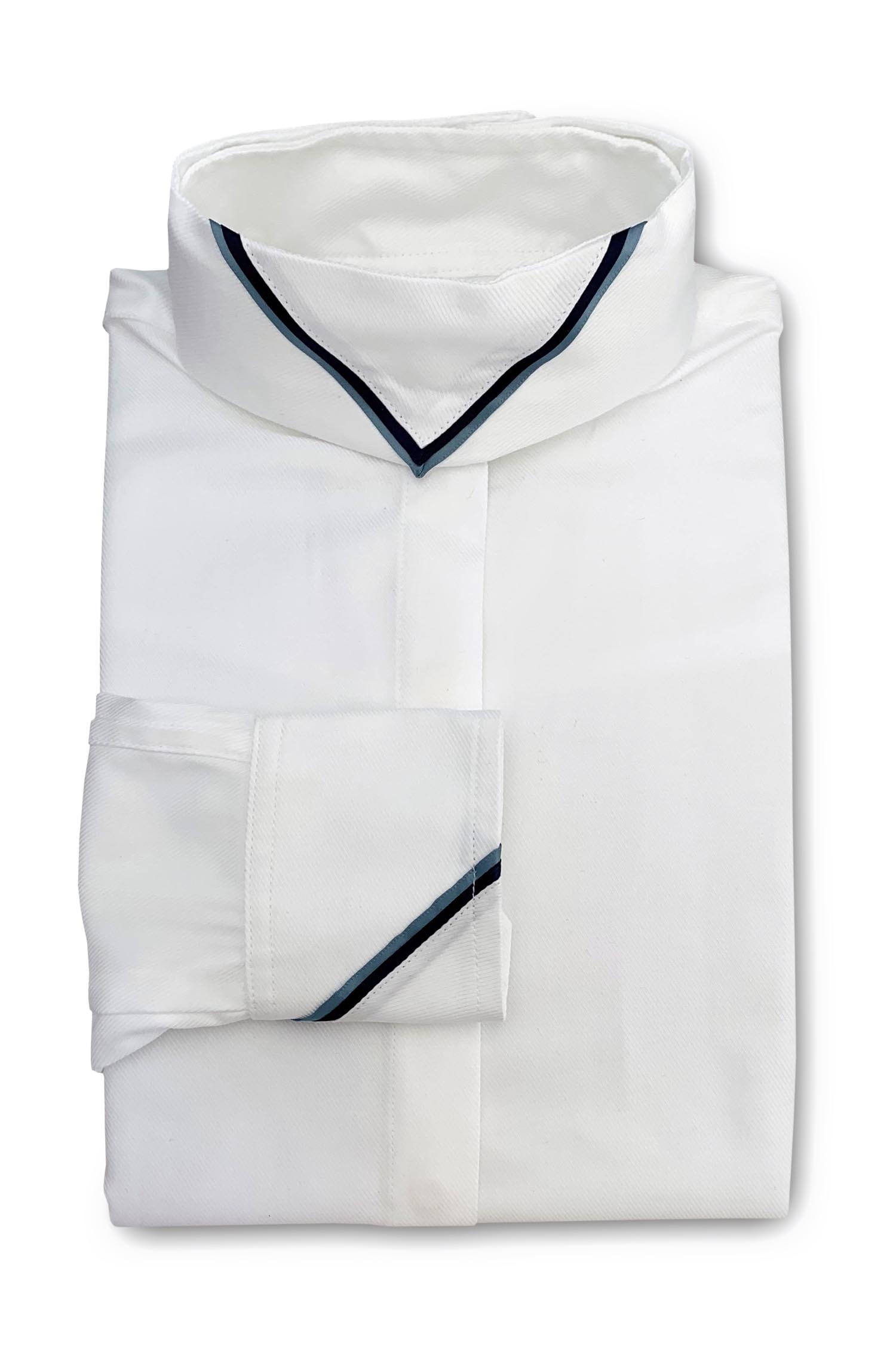 White Herringbone - Cornflower & Navy