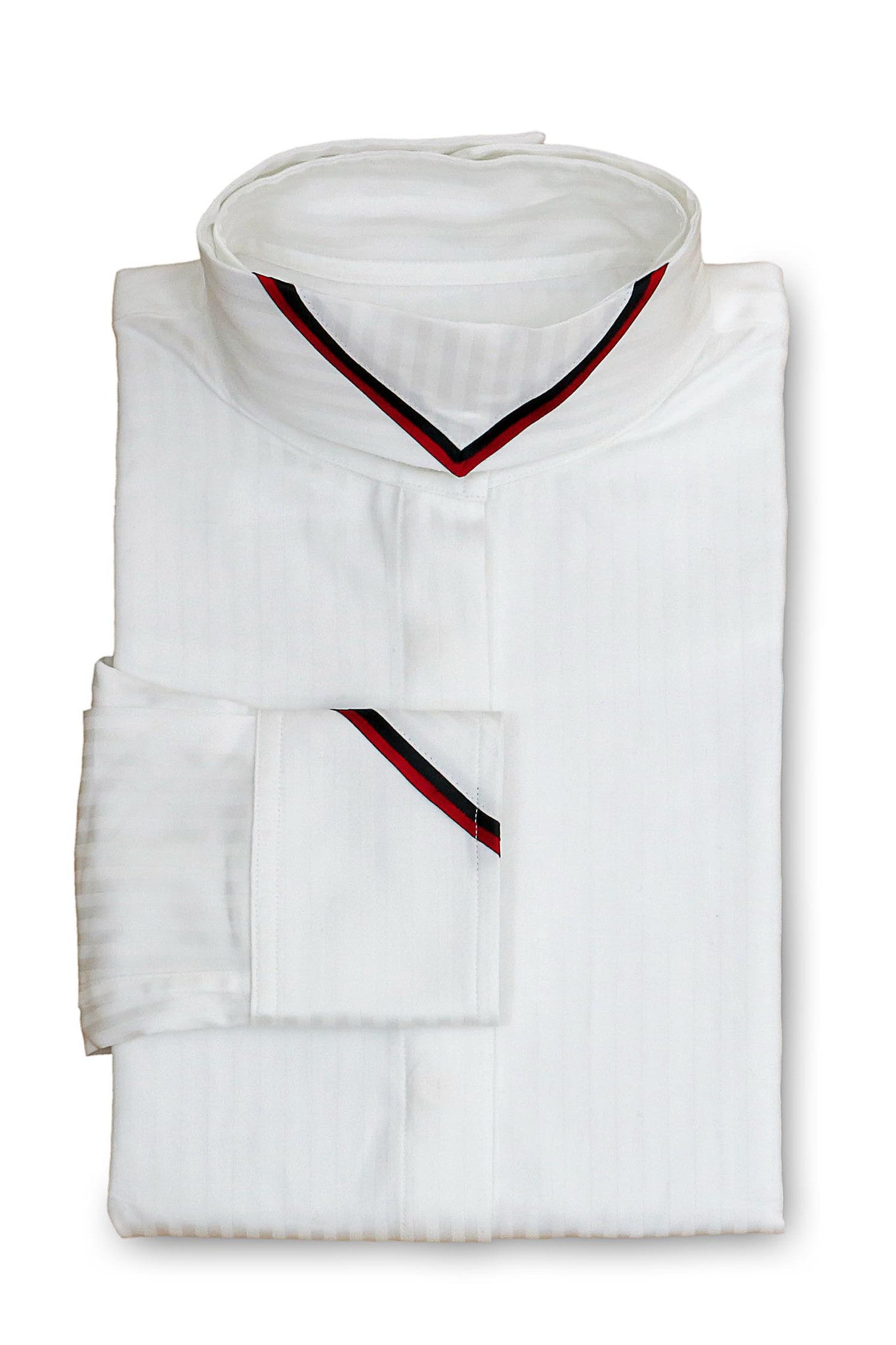 White Tonal Stripe - Crimson & Black