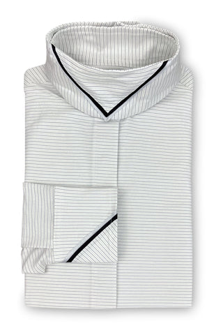 White Metallic Silver Stripe - Black & Metallic Silver