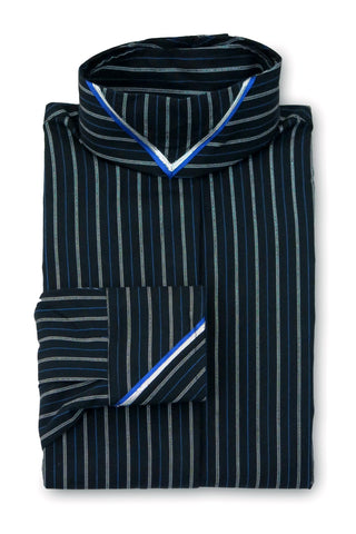 Black Metallic Stripe - Cobalt & Silver