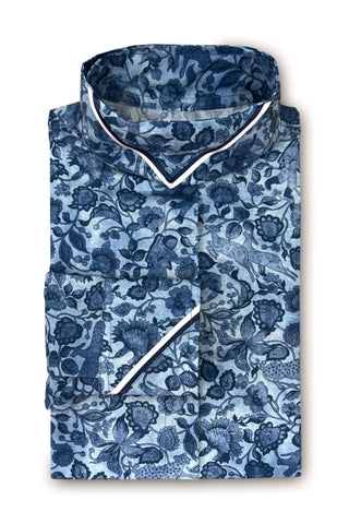 Blue Paisley - Navy & White