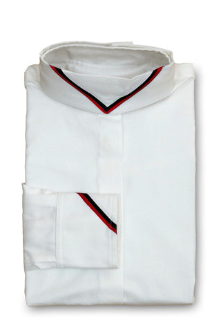 White Herringbone - Red & Black
