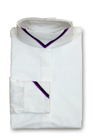 White Herringbone - Purple & Black