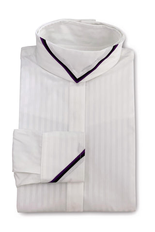 White Tonal Stripe - Black & Purple