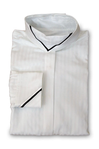 White Tonal Stripe - White & Black