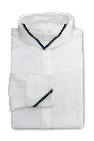 White Herringbone - Cornflower & Navy