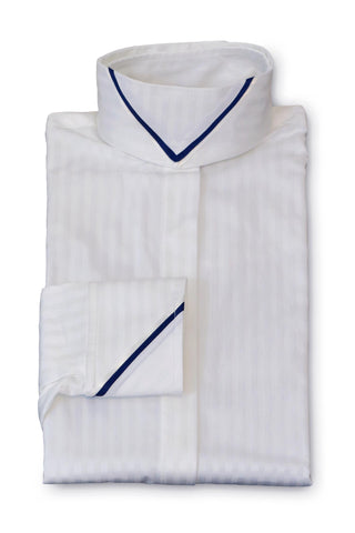 White Tonal Stripe - Navy & White