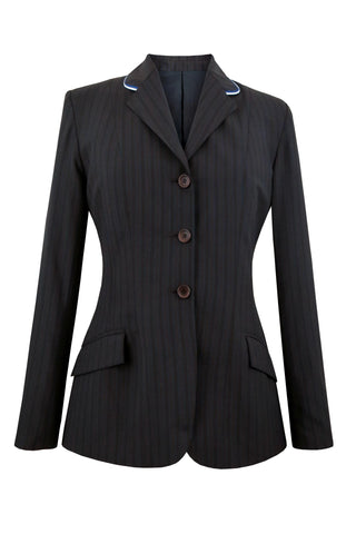 Brown Stripe with Blue Accent - Royal Blue Piped